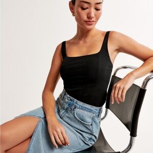 Abercrombie & Fitch cotton blend square neck corset Tank Top XS